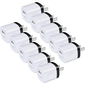 USB Wall Plug, 10Pack 1A/5V Single Port USB Wall Charger Power Adapter Charging Block Cube Brick Box for iPhone 16 15 14 13 12 11 Pro Max/XS,Samsung S24 S23 S22 S21 S20 Ultra 5G,Android Phone Charger