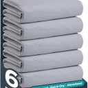 Washable Bed Pads 34" x 36" - 6 Pack, Grey, Waterproof Bed Pads for Incontinence, Bed Wetting Pads for Bed, Sofa, Floor, Resuable Underpads for Adults, Seniors, Pet