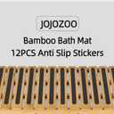 Bamboo Bath Mat, Bamboo Shower Mat for Bathroom, Non-Slip Bathroom Mat with Anti-Slip Stickers, Easy Clean Wooden Bath Floor Mat for Indoor Outdoor  Natural, 25.5916.141.57Inches (25.6" x 16.1" (Rectangular), Natural)