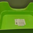 Extra Large Cat Litter Box for Big Cats - High Sides & Low Enter Design, 23.43x16.73x8.46 Inches Spacious Anti-Spill Pet Toilet（Green）