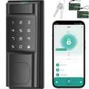 IRONZON Smart Deadbolt Lock for Front Door with APP Control, Keyless Entry Door Lock, 5 in 1 Smart Fingerprint Deadbolt with Digital Electronic Biometric Black