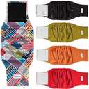 Vecomfy Belly Bands for Male Dogs Diapers(5 Pack),Premium Black Mesh Lining Small Dog Belly Wrap Leakproof Washable Reusable Doggie Diapers,M