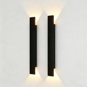 2 Pack Outdoor Wall Sconce 23.6 Inch, 24W LED Exterior Light 3000K Warm White, Weatherproof Aluminum, 110V-240V, Vertical & Horizontal Mount for Porch Patio Entryway