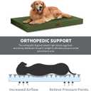 Outdoor Orthopedic Dog Bed, Waterproof Dog Bed for Large Dogs 36x27 Inch, Egg Crate Foam Pet Mat with Washable Removable Oxford Cooling Cover, Amy Green