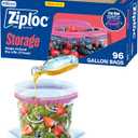 Ziploc Gallon Food Storage Bags, Stand-Up Bottom, Easy to Fill, 96 Count