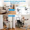 Electric Patient Lift Transfer Chair, Assist Lift Aid for Home Care Use, Portable Folding Transfer to Car Device, Handicap Lift Bathroom Shower Chair, Transport Wheelchair for Seniors (White)