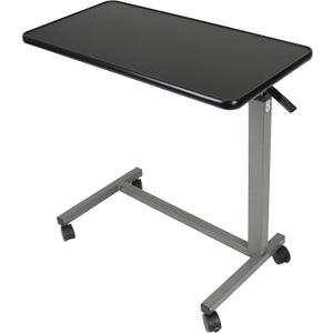 Vaunn Medical Pneumatic Adjustable Overbed Bedside Table with Wheels (Hospital and Home Use)