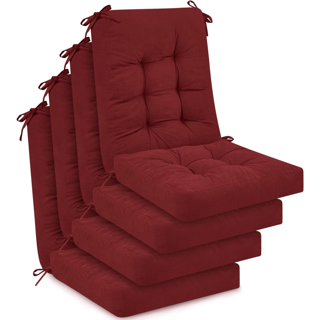 Juexica Ruby Red 17 x 17 Inch 4 Sets Outdoor Patio Chair Cushion