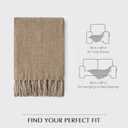 EverGrace Soft Chenille Throw Blanket for Couch, Cozy Plush Fuzzy Decorative Chenille Knit Throw Blanket with Tassels, Lightweight Blanket and Throws for Bed Sofa Gift Home Decor, Beige 50"x60"