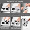 Compatible for iPhone 11, 11 Mini, 11 Pro & iPhone 11 Pro Max Camera Lens Protector (3+1 Pack) - Bling Sparkling Glitter, Anti-Scratch Camera Cover with Tempered Glass, Case Friendly (Silver)