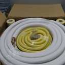 50 Ft Air Conditioning Copper Tubing Pipe Extension, 1/4" 1/2" 3/8" PE Thickened for Mini Split AC and Heating Equipment Insulated Coil Line HVAC Refrigerant with Nuts (1/4" & 3/8"* 3/8" PE WITH NUTS)