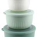 COOK WITH COLOR Prep Bowls with Lids- Wide and Deep Nesting Plastic Small Mixing Bowl Set with Lids, 12 Piece Set - Deep Bowls, Sage