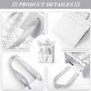 Tenare 24 Pcs Small Gift Bags Mini Metallic Paper Bags Bulk Tiny with Handles Tissue Paper for Jewelry Gift Wrap Mother's Father's Day Graduation Party Supply(4×2.75×4.5 Inch,White Silver)