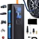 Tire Inflator Portable Air Compressor, 2X Faster 150PSI Cordless Air Pump with LED Light and Digital Pressure Gauge for Car, Bike, Motorcycles and Sports Ball
