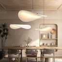 Wabi Sabi Pendant Light, Adjustable Height Farmhouse Silk Chandelier, Modern Minimalist Sailboat Hanging Light Fixture for Living Room, Sofa, Dining Room, Bedroom, Kitchen Island (19.7 in)