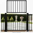 Aluminum Deck Gate 32.5in H, Heavy Duty Adjustable Width (Up to 48"), Easy Install, Rustproof Outdoor Gate for Patio, Porch & Yard, Fits 36" Deck Height (No Hinge & Lock)