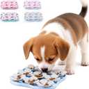 Slow Feeder Bowl for Dogs and Cats - Non-Slip Licking Mat with Suction Cups, Treat Puzzle & Anti-Choke Feeding Pad, Flower Petal Silicone (Blue and Grey)