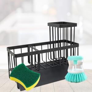 Kitchen Sink Sponge Holder with Soap Dispenser  Sink Caddy Organizer for Dish Soap & Sponges  Space-Saving, No-Drip Design  Ideal for Kitchen Organization & Sink Accessories