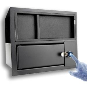 Center Console Safe Guns Storage Box Compatible with 2014-2022 Toyota Tundra 5.7L V8, with 4-Digit Combo Lock, 2 Keys, Organizer Coin Tray - 00016-34174 (With Fingerprint Lock