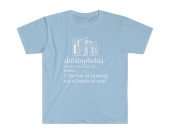 Abibliophobia Sweatshirt, Book Lover Gift, Vintage Reader Hoodie, Reading Shirt For Student, Bookworm Bibliophile Tee, English Teacher Gift, (Blue, M)