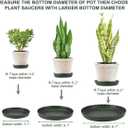 12Pcs Plant Saucer, 6 8 10 Inch Durable Plastic Plant Tray, Black Round Plant Pot Saucers, Drip Tray for Indoor and Outdoor Garden