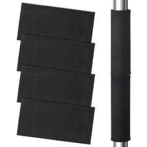 4 Pcs Basement Pole Wrap Cover, 12x24 Inches Black Pole Padding with Anti-Slip Fabric, Garage Pole Protection for Metal Poles, Basement, Home Office