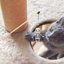 Halloween Cat Toy Set 2-Pack Plush Ghost and Skull Interactive Teething Toys for Indoor Cats Soft Wear-Resistant Playthings to Relieve Anxiety