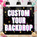 5x3ft Custom Photo Backdrop Personalized Banner Customized Backdrop with Picture Text for Photography, Gift for Birthday, Wedding, Graduation, Party, Christmas, Valentine's Day