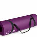 CAP Barbell 1/2-Inch High Density Exercise Yoga Mat with Strap, Wine, 68"L x 24"W x 0.5"Th