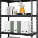 5-Tier Adjustable Storage Shelves Heavy Duty Metal Shelving Unit for Garage, Warehouse, Basement - 35.8"W x 16.5"D x 72"H No Bolt Easy Assembly Industrial Shelves with Tool-Free Height Adjustment (35.8"Wx16.5"Dx72"H)