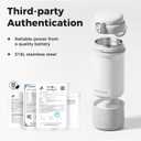 Portable Bottle Warmer for Travel, Dishwasher Safe, 3X Faster & Even Heating, 8 Feeds per Charge, 17oz, 1℉ Precise Adjust, Thaw, Keep Warm, Use While Charging, for Breastmilk & Formula