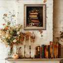 2 x CFFJLHN Vintage Christmas Book Wall Art Decor, Rustic Christmas Bookish Library Pictures Poster Art Prints, Dark Moody Xmas Wall Decor for Home Bedroom Reading Room, 8x10 Inches Unframed