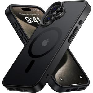 Magnetic for iPhone 16 Plus Case Fits MagSafe 16FT Drop Resistant Matte Skin Feeling Back Cover ShockPlusof Slim Fit for iPhone 16 Plus Phone Case 6.7 inchMatte Black