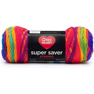 2 x Red Heart Rh Super Saver Stripes Favorite Stripe