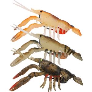 TRUSCEND Pre-rigged Fishing Jig Lures for Freshwater and Saltwater, Innovative Super Durable TPE Bass Lures, Lifelike Shrimp Crayfish Swimbait, Weedless Lure for Crappie Trout Walleye, Keep Separately (B2-2.5"-0.45oz)