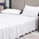 TSUTOMI Bed Skirt Full Size Ruffled Bed Skirt with Split Corners, 18 Inch Drop Dust Ruffle Bed Skirts with Platform, Gathered Style, 100% Microfiber, White