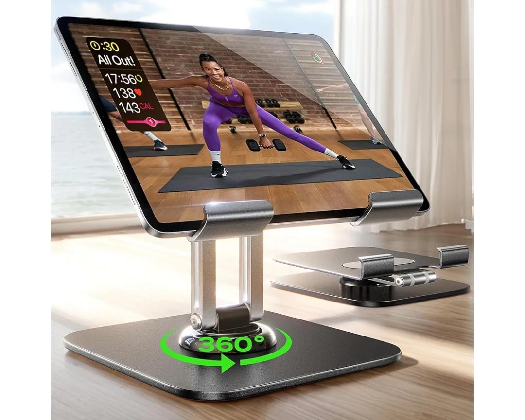 LISEN for iPad Stand Holder Adjustable Tablet Stand for Desk, 2026 for iPad Accessories Rotating Display Stand PC Office Accessories for Desk Women Gifts Kindle Table Mount/PS/Switch iPhone 12.9"-4.7"