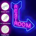Restroom Neon Sign - Toilet Neon Light with Arrow for Restaurant,Store,Bar,Bathroom Office Hotel Decor (Right Blue)
