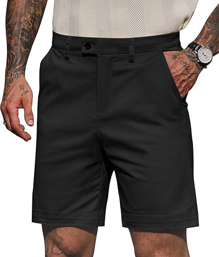 Mens Slim Fit Shorts 6 Inch Inseam Summer Casual Short Cotton Chino with Pocket, Size: M