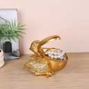 Pelican Key Holder Statues,Fun Animal Hippo Candy Dish,Candy Dish for Office Desk Unique,Modern Key Holder for Pelican Figurine,Suitability Desk and Entry Table Decor Items (All Gold)