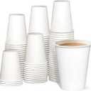 12 oz.- 100 Pack Paper Hot Cups, Coffee Cups - White