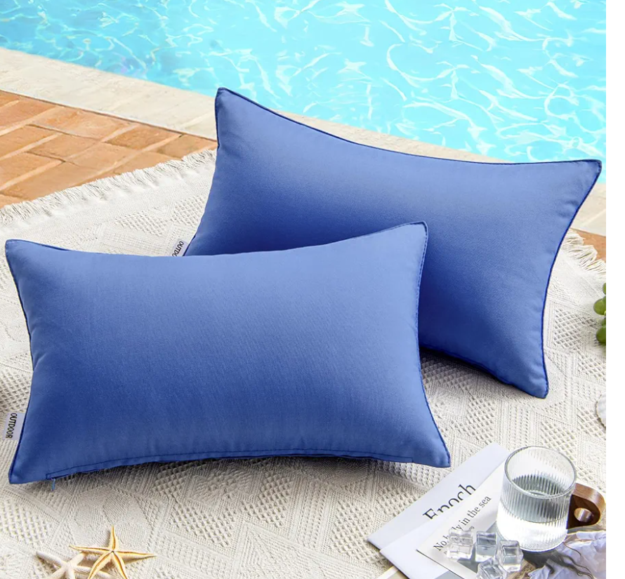 MIULEE Pack of 2 Decorative Outdoor Waterproof Pillow Covers Square Garden Cushion Sham Throw Pillowcase Shell for Spring Patio Tent Couch 12x20 Inch