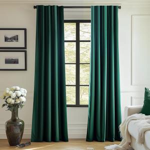 Lazzzy Velvet Blackout Curtains Thermal Insulated Curtains Emerald Green 84 Inches Long Drapes for Bedroom Living Room Darkening Noise Reducing Super Soft Luxury Rod Pocket 2 Panels Emerald Green (52"W x 84"L (Pack of 2))