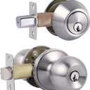 Cielsa Dawn Door Knobs Exterior Door Lock Set with Deadbolt, Single Cylinder Deadbolt Door Locks with Keys, Keyed Alike (Satin Nickel, Door Knob and Deadbolt)