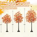 3Pcs Fall Trees Maple Tree with Lights 4Ft/5Ft/6Ft - Remote Control&Timer