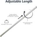 Amazon Basics No Drilling Spring Tension Curtain Rod, Adjustable Length 54-90" Width, Classic Finial, Nickel
