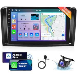 8 CORE 4G+64G Car Radio for Mercedes Benz ML GL ML350 GL320 X164 2005-2011, Wireless Carplay/Android Auto 9" Android 13 IPS Touch Screen Stereo, Bluetooth, GPS, WiFi, SWC, DSP, HD Camera