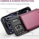 Vinich for iPhone 17 Pro Wallet Case with Card Holder, RFID Blocking Credit Slots Kickstand Shockproof Phone Cover Fit for iPhone 17 Pro 6.3" Wine Red