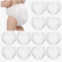 Funtery 12 Packs Waterproof Plastic Pants for Toddlers Reusable Diaper Covers Unisex Baby Potty Training Underwear Covers, M