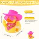 2 x 2pcs Funny Rubber Ducks for Dashboard, Cute Car Rubber Cool Duck Ornament with Mini Glasses Hat Scarf Accessories Decor for Home Office Refrigerator Decoration (Pink)